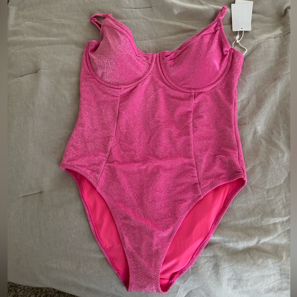 Good American pink swimsuit